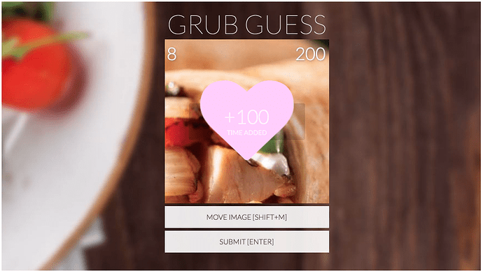 Grub Guess main screen