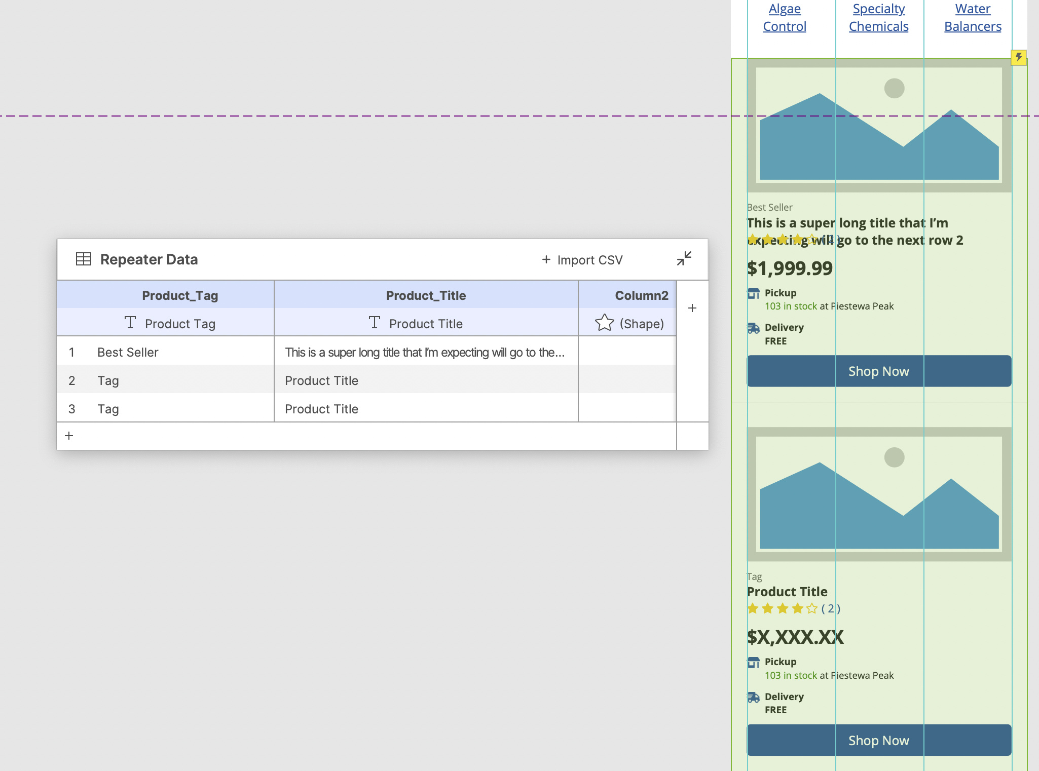 In a repeater, when data entered into the table causes text to wrap